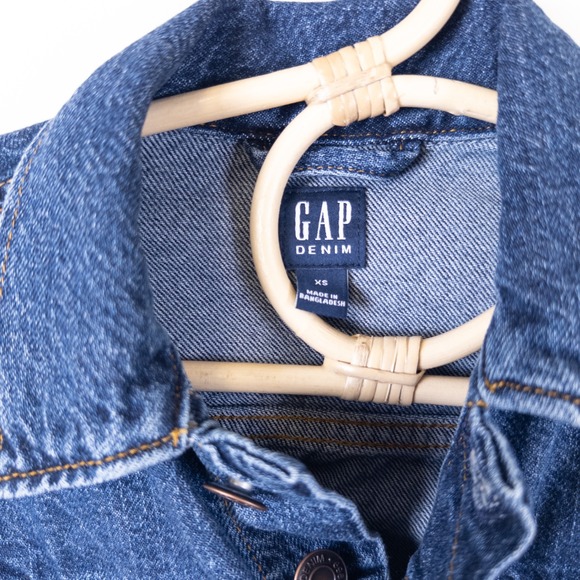 Gap Denim Jacket Kids XS 4-5 Blue Classic Trucker Button Front Outerwear - Picture 5 of 8